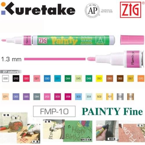 ZIG Markers Kuretake Brush Pen FMP-10 Painty Fine 1.3mm Water Resistant Japan