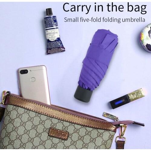 180g Mini Fashion Pocket Ladies Ultra Light Portable Travel UV Protection 5 Folding Sunshade Mens Outdoor Umbrella
