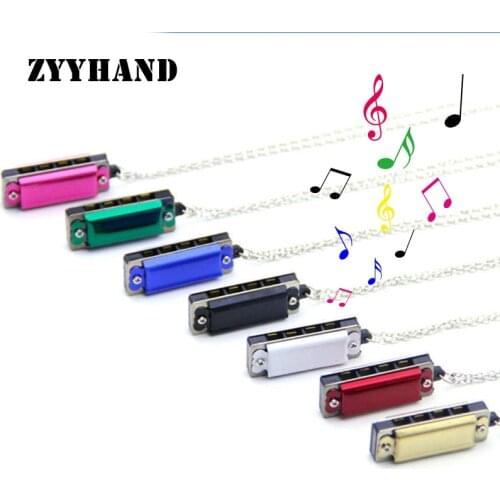 ZYYHAND Mini Harmonica Pendant Necklace GirlFriend Gift Engrave Name Men Kids Personality Jewelry Pendant Necklace