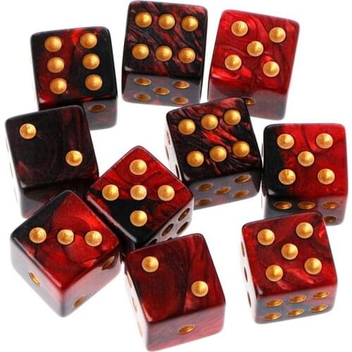 10pcs 15mm Multicolor Acrylic Cube Dice Beads Six Sides Portable Table Games Toy