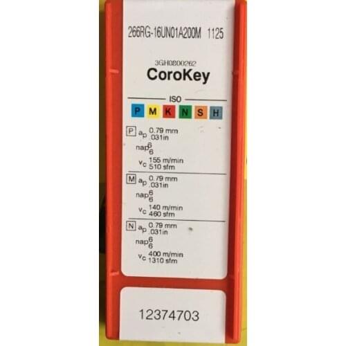 10PCS CARBIDE INSERT 266RG-16UN01A200M 1125