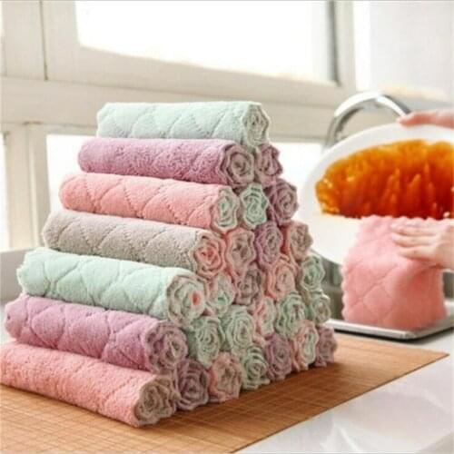 10pcs Super Absorbent Microfiber Kitchen Dish Cloth High-efficiency Tableware Household Cleaning Towel Kitchen Tools Gadgets