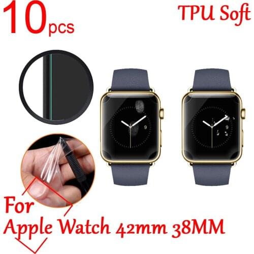 10pcs Ultra Clear TPU Soft LCD Full Screen Protector cover For Apple Watch 42mm 38MM Series 2/3 Band SmartWatch Protective Film