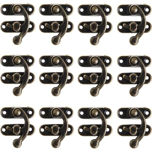 12X Antique Decorative Jewelry Gift Wine Wooden Box Hasp Latch Hook + Screws Hot
