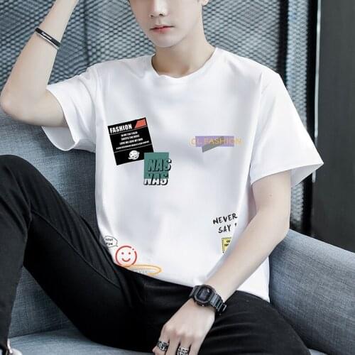 2021 New Casual Summer 100% Cotton T Shirt O-Neck Printed Short Sleeve Tees Soft Big Size M-4XL Tshirt Male Tops Homme Clothing