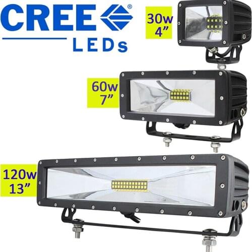 30w 60w 120w Rectangular Led Work Light Flood Barra Led Driving Light Bar 12v 24v Offroad Lamp Mining Truck 4x4 Off Road Atv Utv