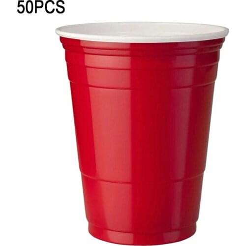 50pcs/set Disposable Plastic Cup Party Cup Restaurant Hotel Supply Home Houseware Christmas Wedding Water Cup