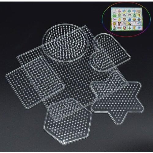 6pcs/set 5mm Contas Hama template Contas ferramenta Educacional Tangram Puzzle Brinquedo DIY Modelo Toy Kids Free shipping