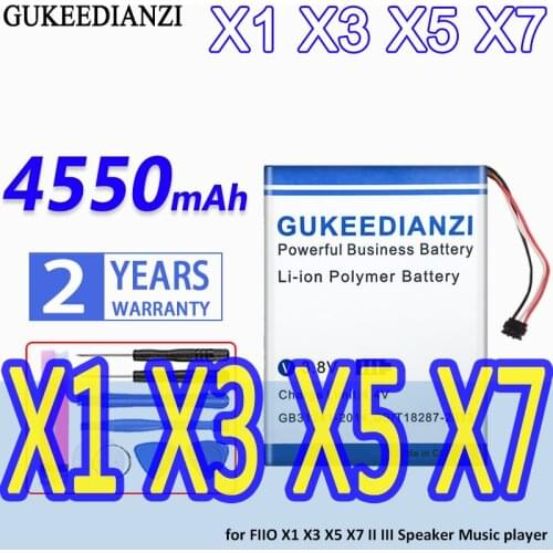 GUKEEDIANZI High Capacity Battery 4550mAh for FIIO X1 X3 X5 X7 II III Speaker Music player Bateria