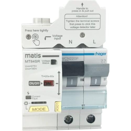 Matis MT84SR New technology over under voltage protection automatic recloser with 2P C20 MCB breaker