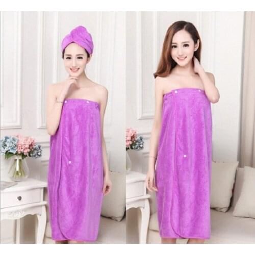Dropship Microfiber Bath Towels Magic Quick Dry Wearable Bath Robe Gawn Dress For Woman Lady 135x80cm Bathing Beach Wrap Skirt