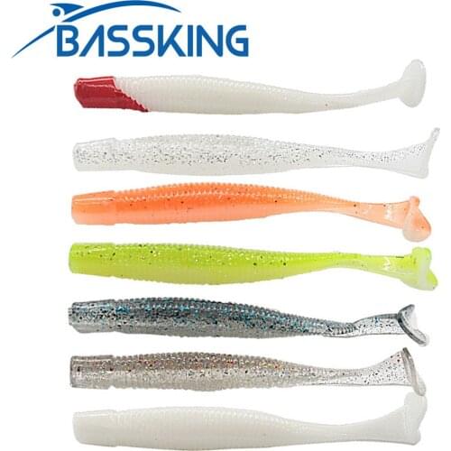 BASSKING 2020 NEW Fishing Lures T Tail Worm 6cm 7cm Carp Silicone Fishing Wobbler Bass Artificial Soft Bait Paddle Tail Swimbait