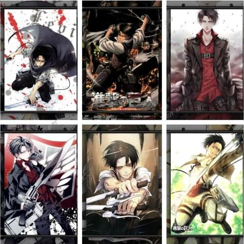 One Piece Poster Print Retro Picture Canvas Painting Attack on Titan Levi Rivaille Rival Ackerman Anime Wall Art Room Home Decor