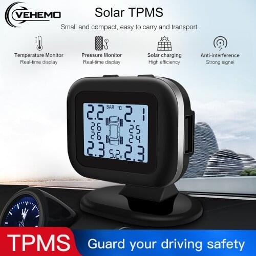Vehemo 4PCS Sensor TPMS Tire Pressure Monitor Gauge Tmps for High Temperature Alarm Stable Meter Digital for Anti-Explosion