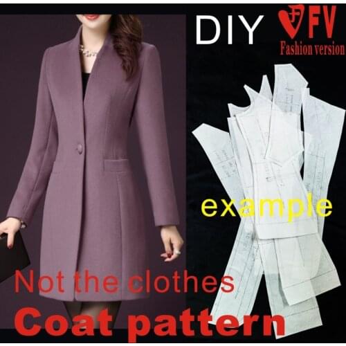 Making pattern womens stand-collar slim coat coat garment sewing drawing BFY-176