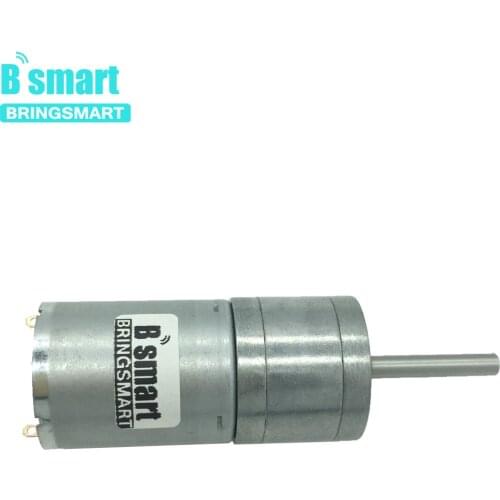 Shaft Length 25MM D Shape Bringsmart DC Gear Motor 25GA370 Reducer Motor Metal Gear 12V 24V Mini Extended Shaft Low Noise DIY