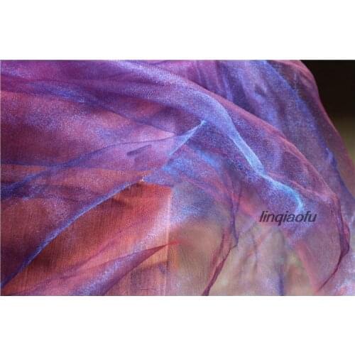 Symphony light purple bright encryption mesh smooth color fashion stage fabric creative design laser clothing fabric