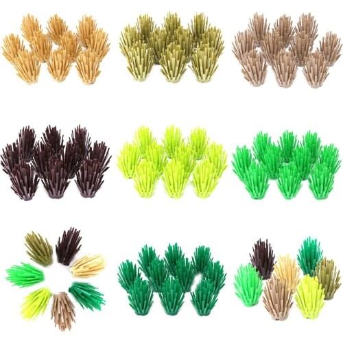 Hot Koop 10 Stks/partij Bush Bomen Groene Gras Bouwstenen Planten Blokken Stad Onderdelen Cijfers Accessoires Monteren Bkock