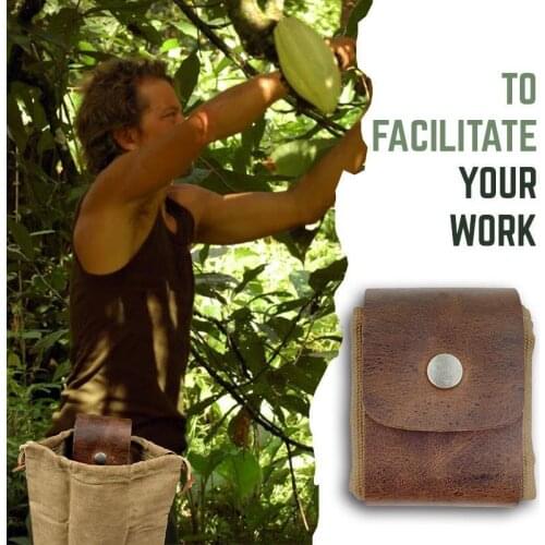Leather and Canvas Bushcraft Bag Garden Fruit Picking Bag Outdoor Camping Storage Bag Waist Hanging Tool Bag Dropshipping