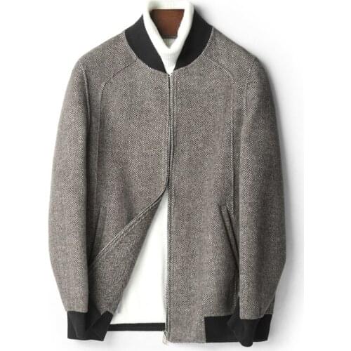 Autumn Winter Double Sided Coat Warm Real Wool Baseball Jacket 2020 Top Qulality Abrigo Hombre D-04-1251 MF634