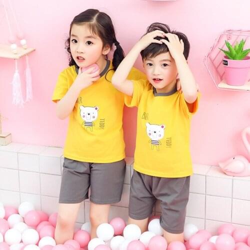 Baby Boys Girls Summer Clothes Cartoon Cotton Short Sleeve T-shirt+Shorts Pants 2Pcs Sets Kids Shirts Infants Suits Clothing