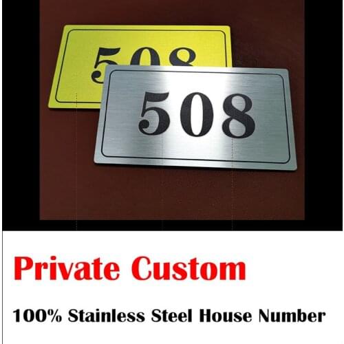 Private Custom Stainless Steel House Number Letter Address Sign Stickers Numbers Doorplate Door Plaque Numbers For Home Mailbox