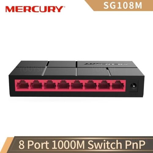 Mercury SG108M 1000Mbps 8 Ports Gigabit Switch Ethernet Desktop Lan Hub Full/Half Duplex Fast Switcher