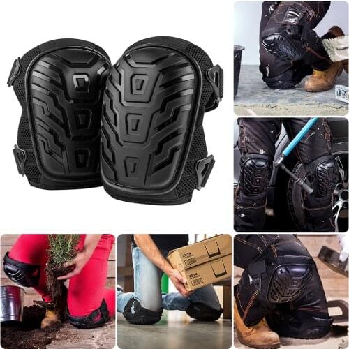 1 Pair Professional Knee Pads with Heavy Duty Foam Padding Comfortable Gel Cushion Strong Double Adjustable Knee Protector