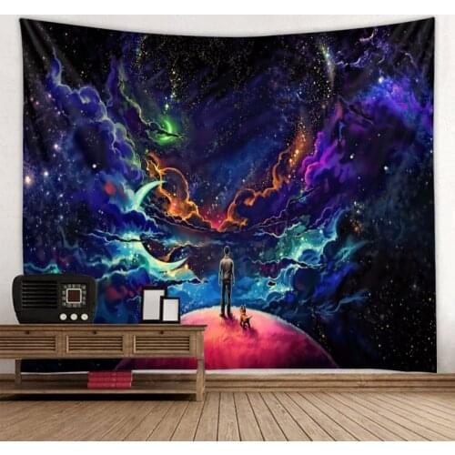 Starry sky aesthetics wall hanging psychedelic scene mandala witchcraft tapestry hippie bohemian home wall decoration yoga mat