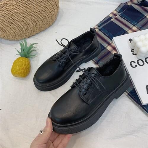 British Retro Hong Kong Style Shoes Womens Small Leather Shoes 2021 Summer New Korean Version Of Thick-Soled Womens Shoes