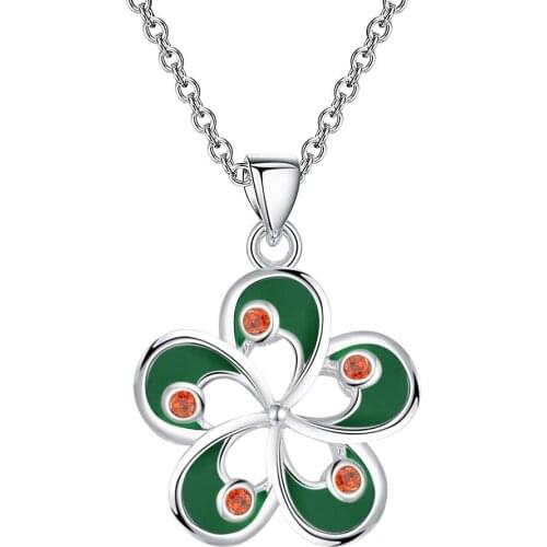 Wholesale Silver Plated Charm Jewelrys Necklace,free Shipping Fashion Fashion Jewelry Pendant Beautiful Peacock Feathers AN882