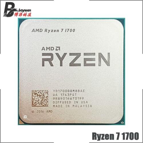 AMD Ryzen 7 1700 R7 1700 3.0 GHz Eight-Core Sixteen-Thread CPU Processor YD1700BBM88AE Socket AM4