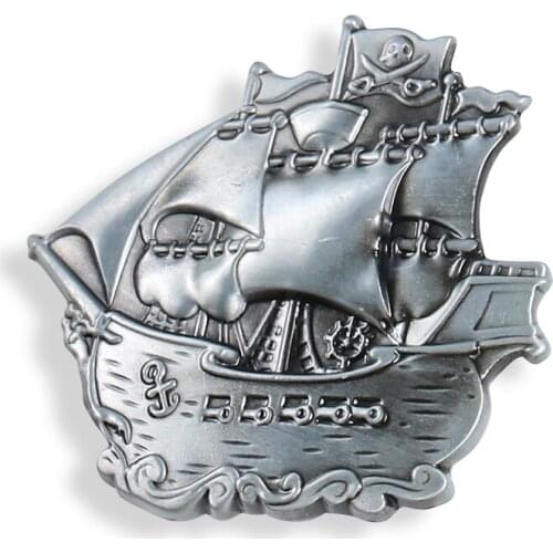 Sailboat Pattern Belt Buckle for Men Women Handmade Belts Accessories Waistband DIY Western Cowboy Belt Buckle for 3.8-4cm Belt