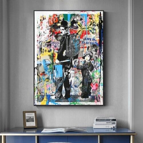 Modern Graffiti Art Street Art Posters And Prints Canvas Paintings Cuadros Wall Art for Living Room Home Decor (No Frame)