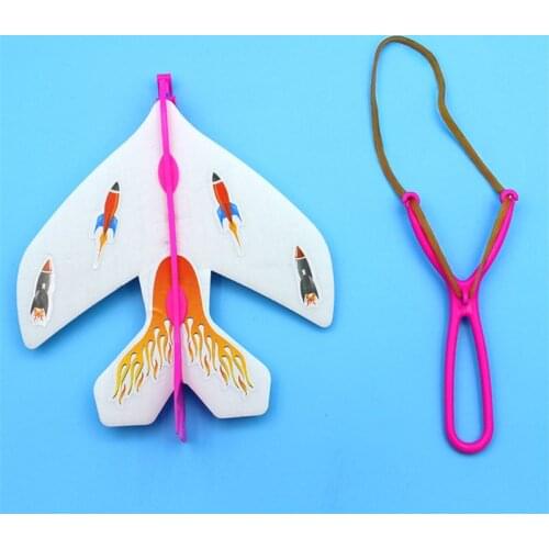LED Slingshot Glider Foam Aircraft Flash Light Flying Plane Ejection Plane Party Favors Kids Toys Gift