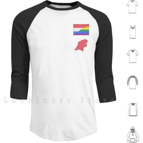 Netherlands hoodies Flag Long Shadow Stylish Beautiful Map Rainbow Red Orange Yellow Green Blue