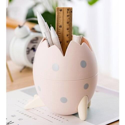 Creative Cute dinosaur egg shape multi-function pen holder Learning Stationery school supplies