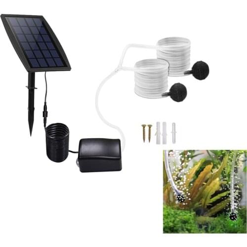 Pond Fish Tank Inserting Ground Solar Water Air Pump Oxygenator Small Air Pump Waterproof Silent Pump Garden Tools Accessories