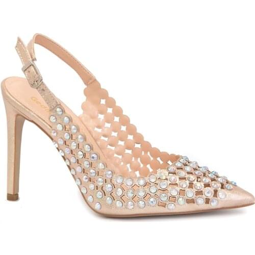 Gedikpasalı Est 4167 Dore 2021 Summer Ladies Shoes Evening Party Thin Heel Back Off Fronting Outdoor Stone Accessory Stylish Dress classic