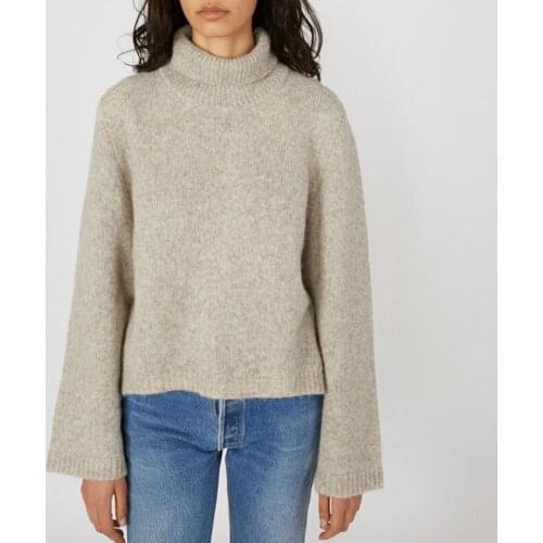 Women Sweater 2020 Autumn and Winter New Pile Neck Sweater Women Loose Profile Sweater