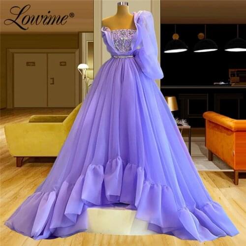Lowime 2021 New Custom One Shoulder Long Sleeve Evening Dresses Beading Dubai Party Gown Robe De Soiree Party Dresses 2021 Robes