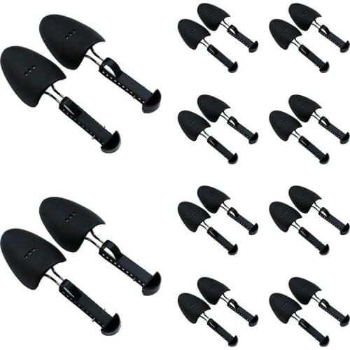 10 Pairs Adjustable Plastic Shoe Support Sports Casual Shoes Expander to Prevent Deformation Black Shoe Tree for Men Shoe Racks
