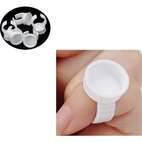 100pcs Tattoo Cups Disposable Permanent Makeup Ring Tattoo Ink Eyebrow Lip Tattoo Pigments Glue Holder Rings Container Cup 920