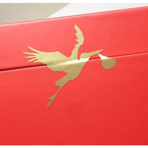 20 Stork stickers/Baby Shower invitation seals/baby shower favors, birth announcement decoration/gold envelope seal/stork decals