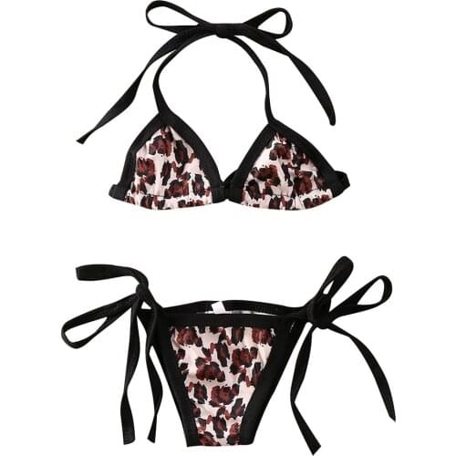 2020 Summer Swimsuit Toddler Baby Girls Swimwear Leopard print Swimsuit 2PCS Bikini Set Beachwear