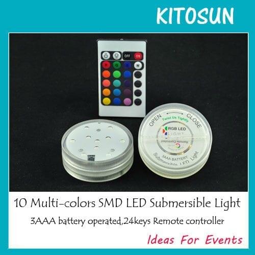 4pcs 2.8inch 10 leds Multi-colors submersible Wedding Party light Base Vase light Wedding Floralytes LED FLORAL LIGHT