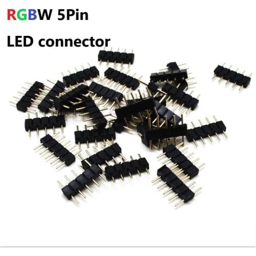 4pin RGB Led connector 4Pin 5Pin Needle Male Type Double 4 Pin RGB/5 Pin RGBW Connector for 2835 5050 RGB RGBW LED strip