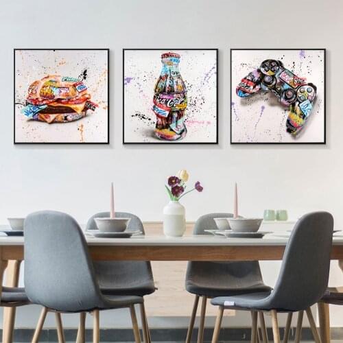 Abstract Graffiti Street Art Gamepad Leisure Canvas Wall Art Posters And Prints Modern Home Decor Canvas Painting For Kids Room