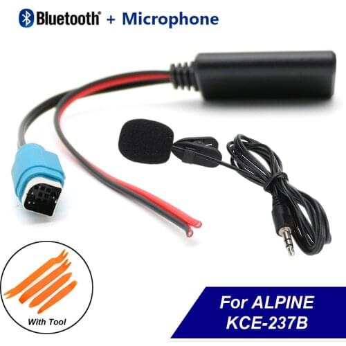 Car Bluetooth Module AUX-in Audio Adapter KCE-237B + Tool & Microphone For Alpine CDE-W203Ri IDA X303 X305 X301