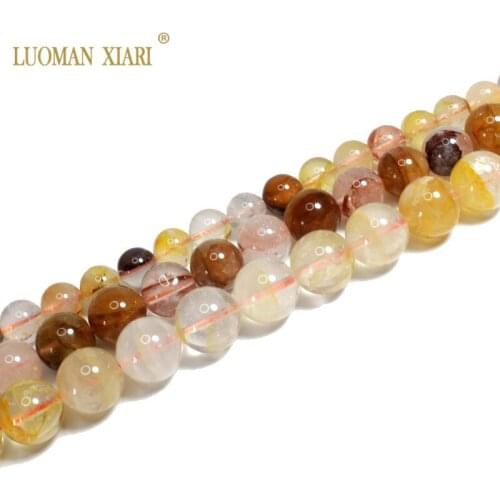 Fine AAA Natural Brazil Crystal Red Gum Flower Crystal Round Stone Beads For Jewelry Making DIY Bracelet Necklace 8/10/12mm
